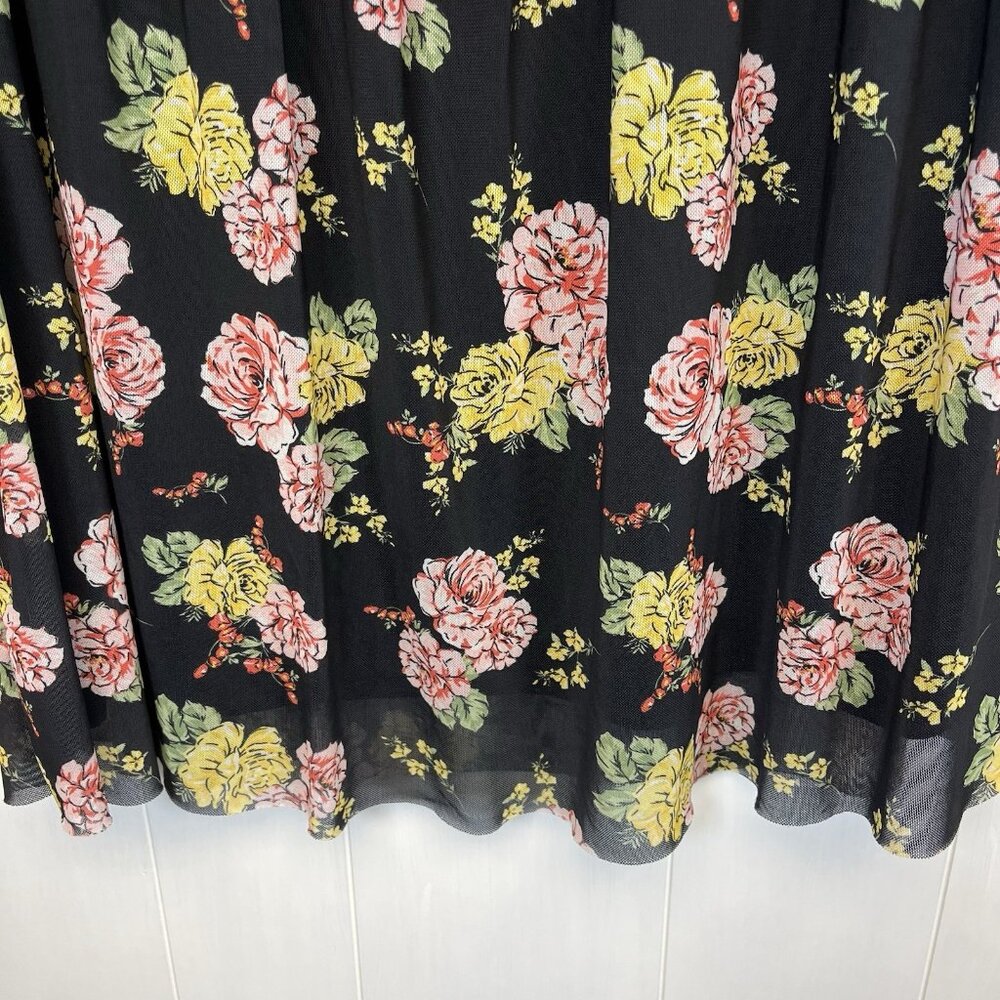 Bobbie Brooks Mesh Floral Tank Top Plus Size 2X Sleeveless Lined Whimsygoth - Picture 4 of 8